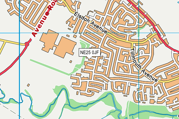 NE25 0JF map - OS VectorMap District (Ordnance Survey)