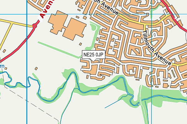NE25 0JP map - OS VectorMap District (Ordnance Survey)