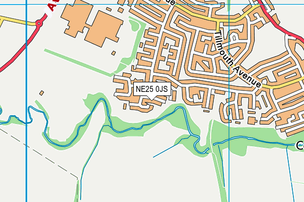 NE25 0JS map - OS VectorMap District (Ordnance Survey)