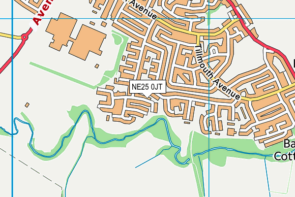NE25 0JT map - OS VectorMap District (Ordnance Survey)