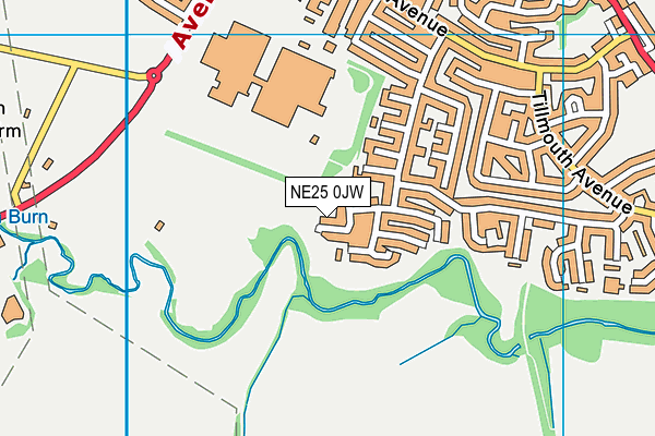 NE25 0JW map - OS VectorMap District (Ordnance Survey)