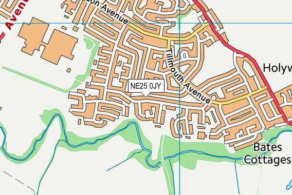 NE25 0JY map - OS VectorMap District (Ordnance Survey)