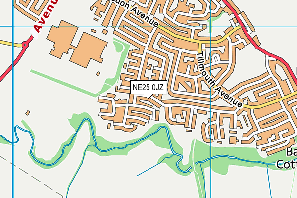 NE25 0JZ map - OS VectorMap District (Ordnance Survey)