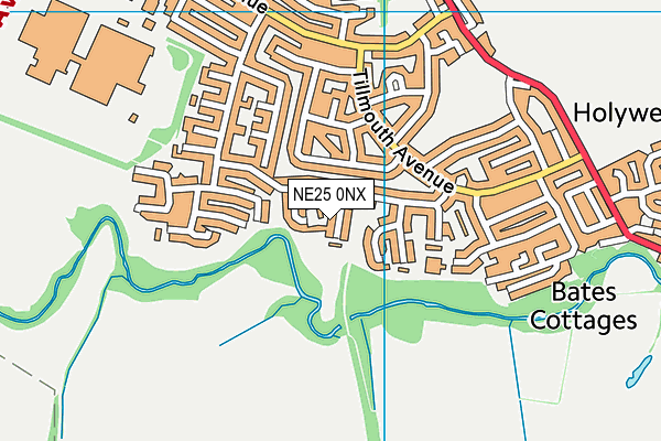 NE25 0NX map - OS VectorMap District (Ordnance Survey)