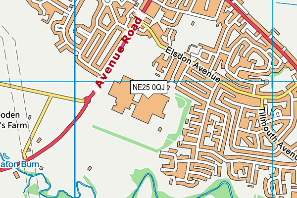NE25 0QJ map - OS VectorMap District (Ordnance Survey)