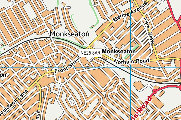 NE25 8AR map - OS VectorMap District (Ordnance Survey)