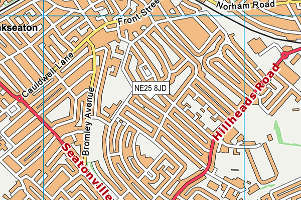 NE25 8JD map - OS VectorMap District (Ordnance Survey)