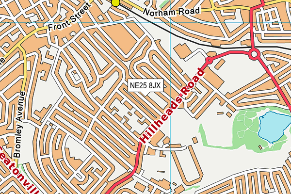 NE25 8JX map - OS VectorMap District (Ordnance Survey)