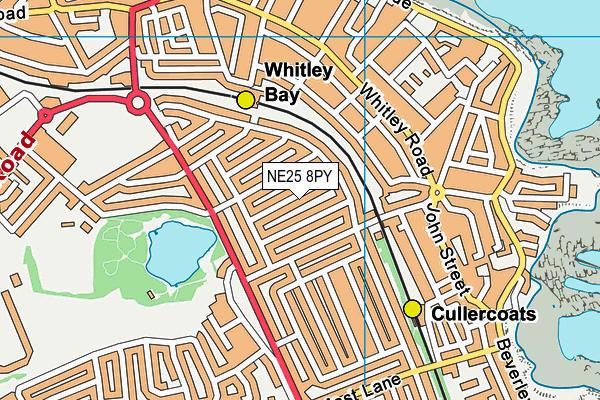 NE25 8PY map - OS VectorMap District (Ordnance Survey)