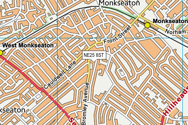 NE25 8ST map - OS VectorMap District (Ordnance Survey)