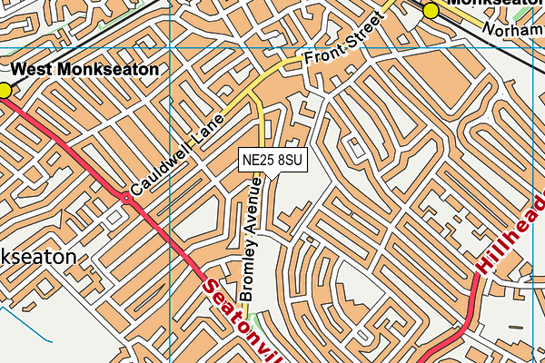 NE25 8SU map - OS VectorMap District (Ordnance Survey)