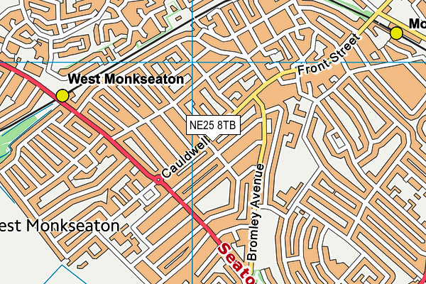 NE25 8TB map - OS VectorMap District (Ordnance Survey)