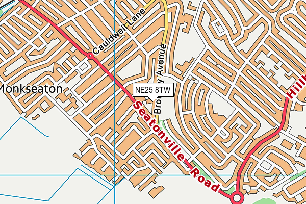 NE25 8TW map - OS VectorMap District (Ordnance Survey)