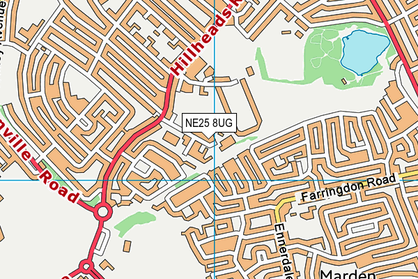 NE25 8UG map - OS VectorMap District (Ordnance Survey)