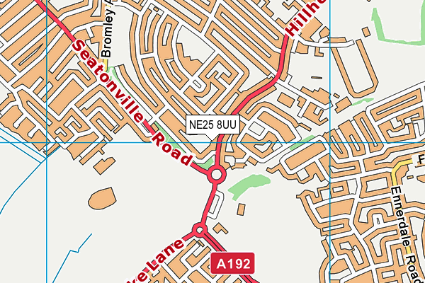 NE25 8UU map - OS VectorMap District (Ordnance Survey)
