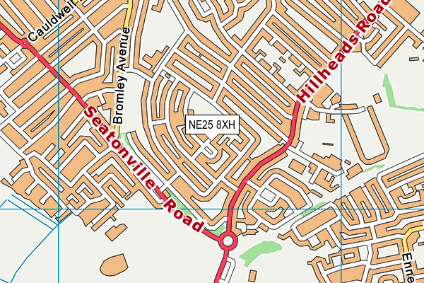 NE25 8XH map - OS VectorMap District (Ordnance Survey)