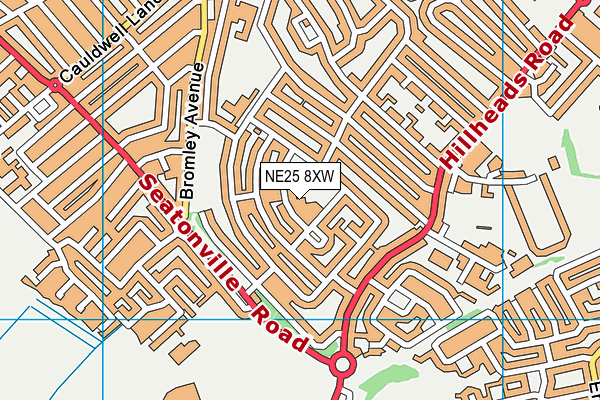NE25 8XW map - OS VectorMap District (Ordnance Survey)
