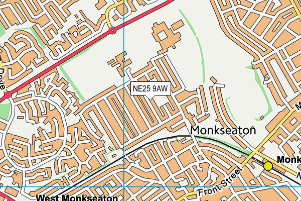 NE25 9AW map - OS VectorMap District (Ordnance Survey)