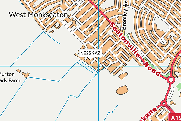 NE25 9AZ map - OS VectorMap District (Ordnance Survey)