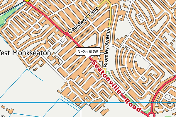 NE25 9DW map - OS VectorMap District (Ordnance Survey)