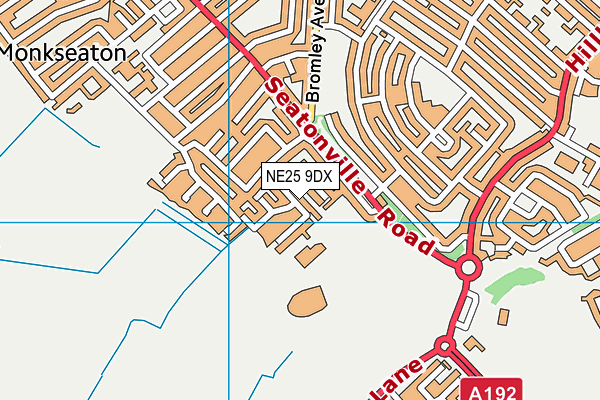 NE25 9DX map - OS VectorMap District (Ordnance Survey)