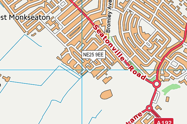 NE25 9EE map - OS VectorMap District (Ordnance Survey)