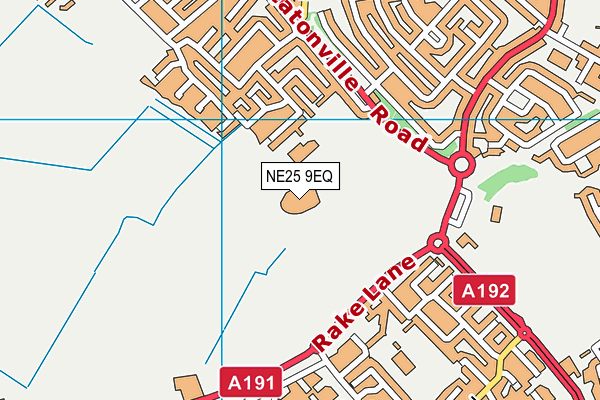 Monkseaton  High School map (NE25 9EQ) - OS VectorMap District (Ordnance Survey)