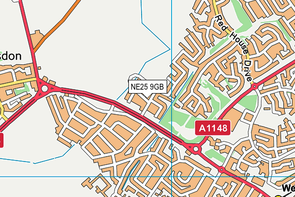 NE25 9GB map - OS VectorMap District (Ordnance Survey)