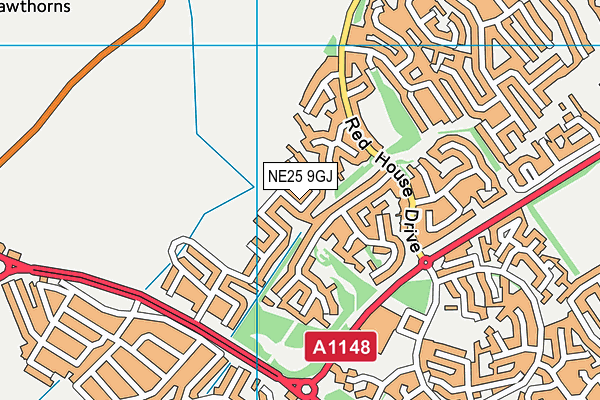 NE25 9GJ map - OS VectorMap District (Ordnance Survey)