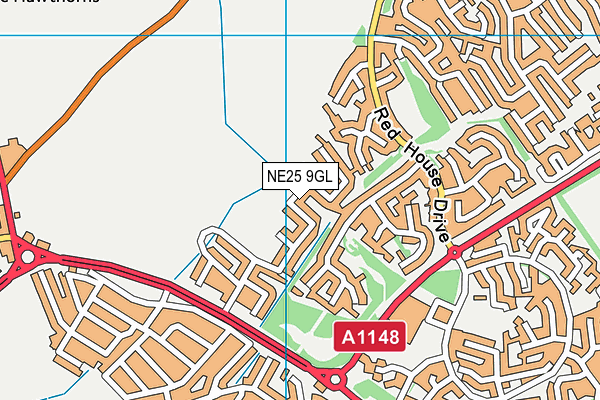 NE25 9GL map - OS VectorMap District (Ordnance Survey)