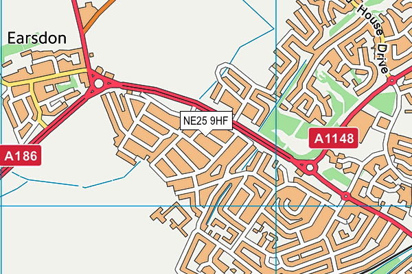 NE25 9HF map - OS VectorMap District (Ordnance Survey)