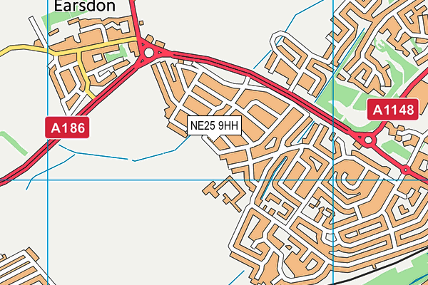 South Wellfield Recreation Ground map (NE25 9HH) - OS VectorMap District (Ordnance Survey)