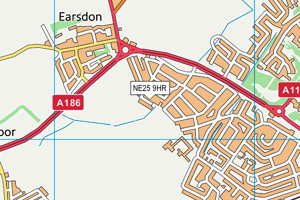 NE25 9HR map - OS VectorMap District (Ordnance Survey)