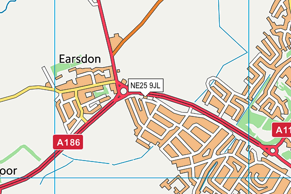 NE25 9JL map - OS VectorMap District (Ordnance Survey)