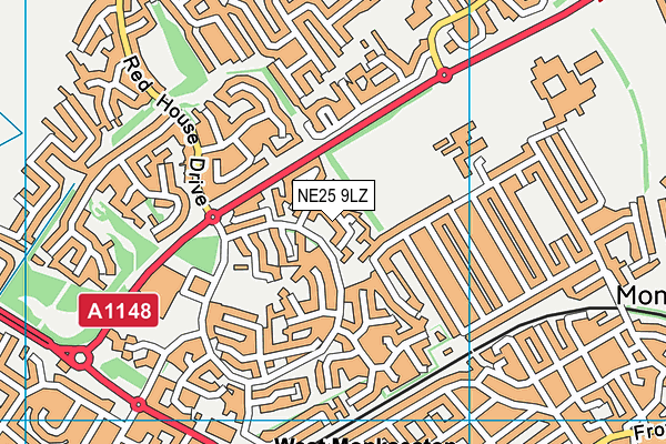 NE25 9LZ map - OS VectorMap District (Ordnance Survey)