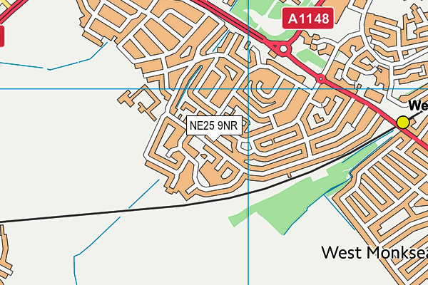 NE25 9NR map - OS VectorMap District (Ordnance Survey)