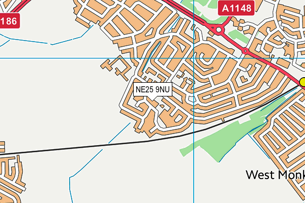 NE25 9NU map - OS VectorMap District (Ordnance Survey)