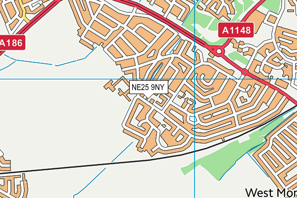 NE25 9NY map - OS VectorMap District (Ordnance Survey)