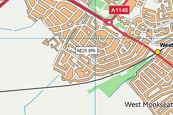 NE25 9PA map - OS VectorMap District (Ordnance Survey)