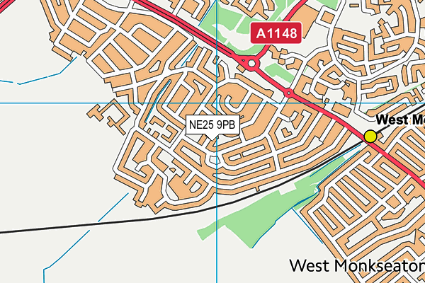 NE25 9PB map - OS VectorMap District (Ordnance Survey)