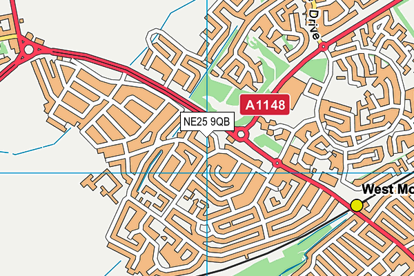 NE25 9QB map - OS VectorMap District (Ordnance Survey)