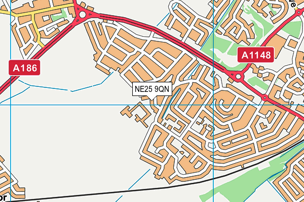 NE25 9QN map - OS VectorMap District (Ordnance Survey)