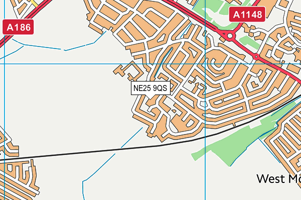 NE25 9QS map - OS VectorMap District (Ordnance Survey)
