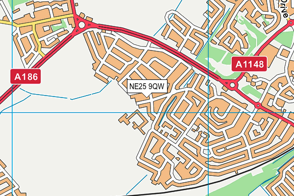 NE25 9QW map - OS VectorMap District (Ordnance Survey)