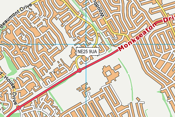 NE25 9UA map - OS VectorMap District (Ordnance Survey)