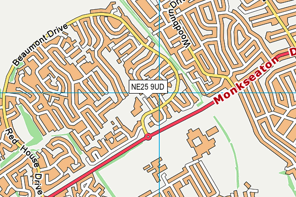 Southridge First School map (NE25 9UD) - OS VectorMap District (Ordnance Survey)