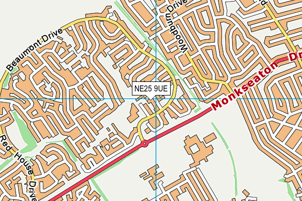 NE25 9UE map - OS VectorMap District (Ordnance Survey)