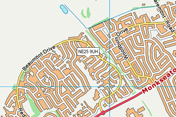 NE25 9UH map - OS VectorMap District (Ordnance Survey)