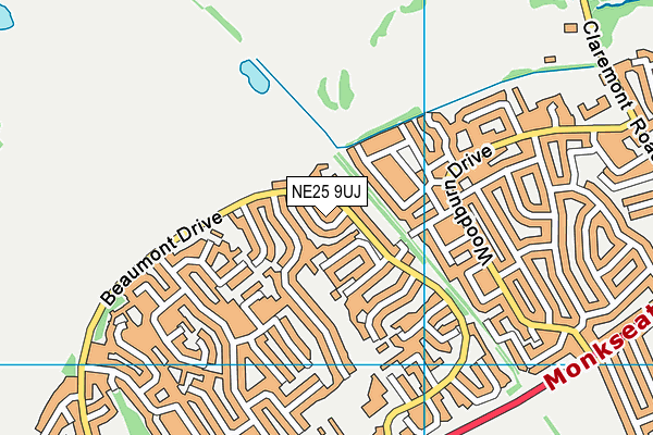 NE25 9UJ map - OS VectorMap District (Ordnance Survey)