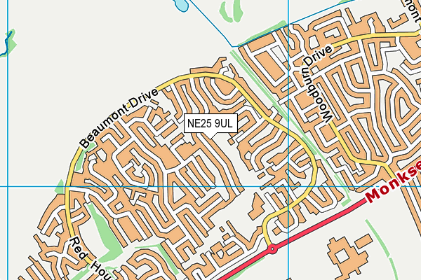 NE25 9UL map - OS VectorMap District (Ordnance Survey)